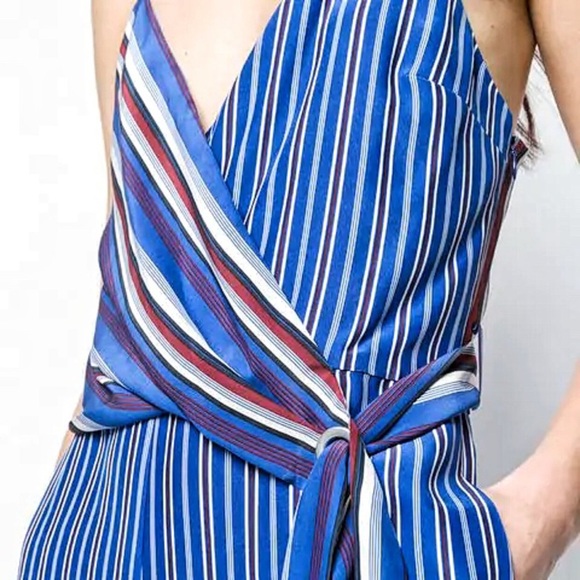 Rag & Bone Felix Striped Silk Jumpsuit Size 6 - Picture 4 of 6
